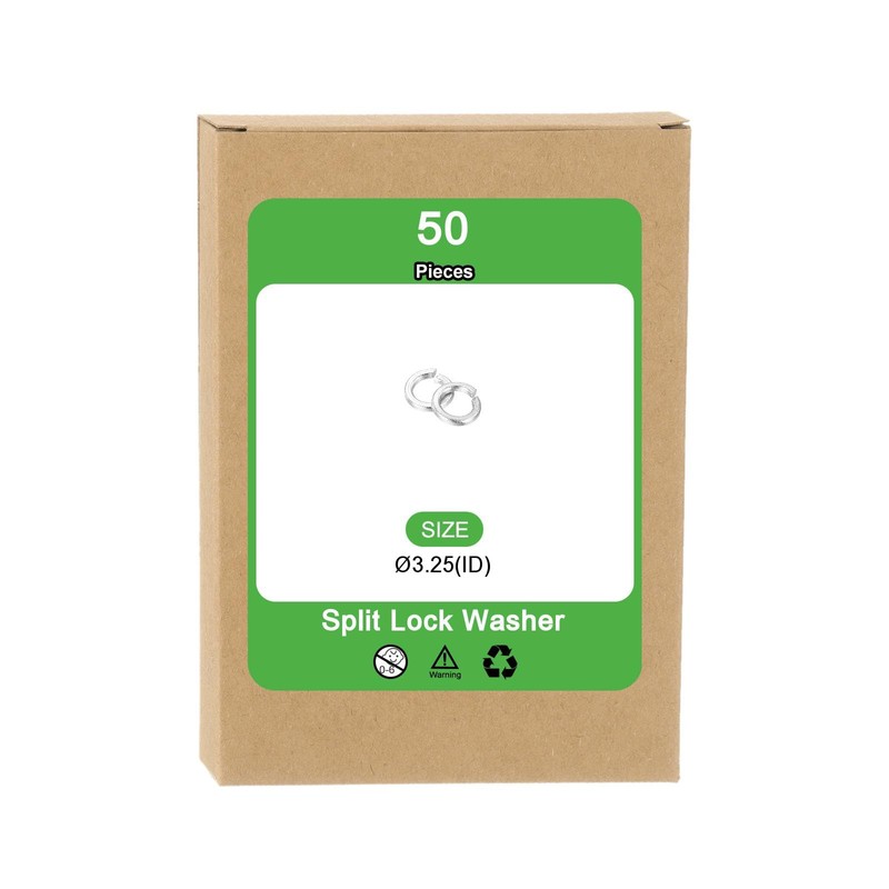 sourcing map M3 Split Lock Washer, 50Pcs 304 Stainless Steel