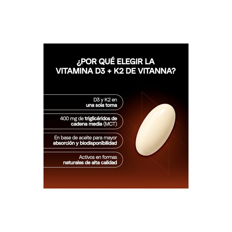 VITANNA Vitamina D3 + K2 con MCT Oil