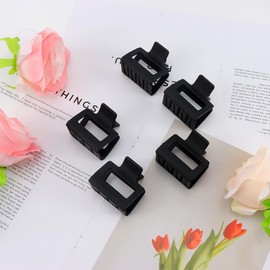 Small Hair Claw Clips for Women Medium Size Claw Clip for Girls Thick & Thin Hair Accessories for Women Girls Black, 5 Pack