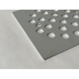 Poyde 4-1/4 Inch Screw-in Square Floor Drain Cover Replacement Shower Grates with Screws (Chrome)