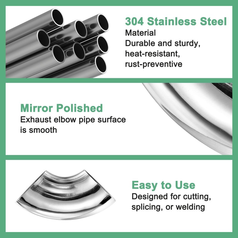 M METERXITY 4-Pack OD 2 Inch 90 Degree Mandrel Bend