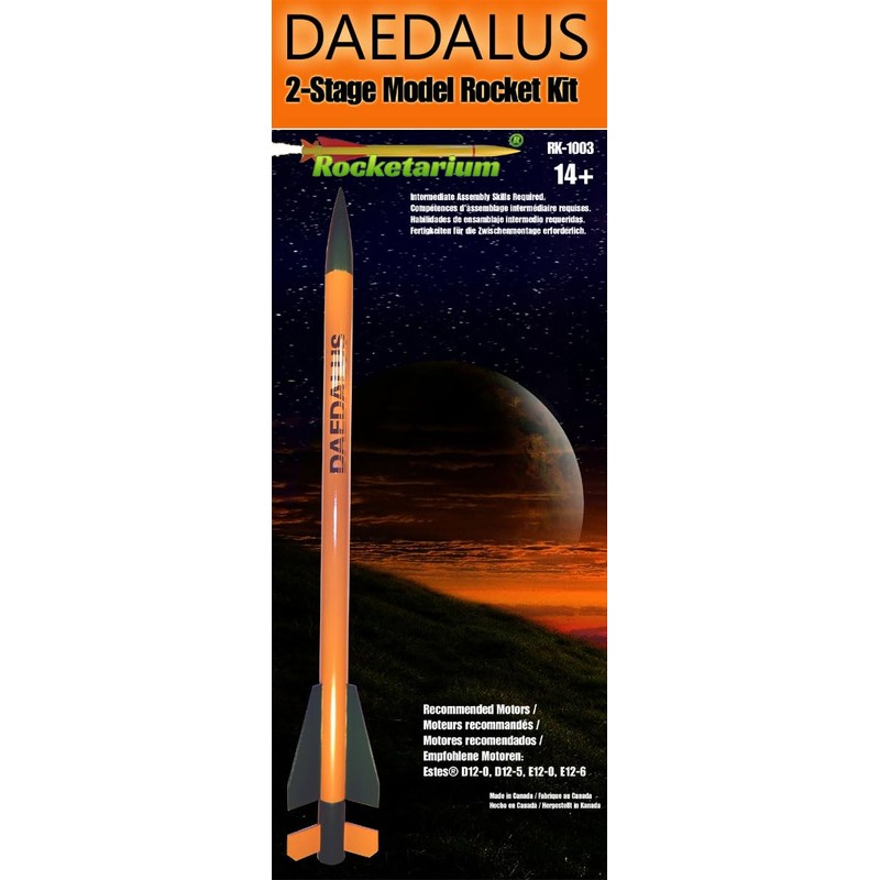 Rocketarium Daedalus 2-Stage Flying Model Rocket Kit. RK-1003