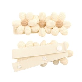 Hummcqit 2PCS Flower Curtain Straps Buckleable Curtain Accessories Curtain Tiebacks, Curtain Ties Boho Curtain Tiebacks for Drapes for Indoor Outdoor Drapes Decor (Beige,Three Flower)