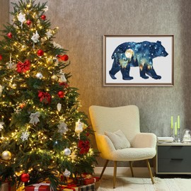 Wooden Puzzles for Adults - Astral Bear Wooden Jigsaw Puzzle - Unique Animal Shaped Wood Puzzles Adult - Christmas Birthday Gifts for Adults/Friends/Family - 145 Pcs 12.2 * 8.1in