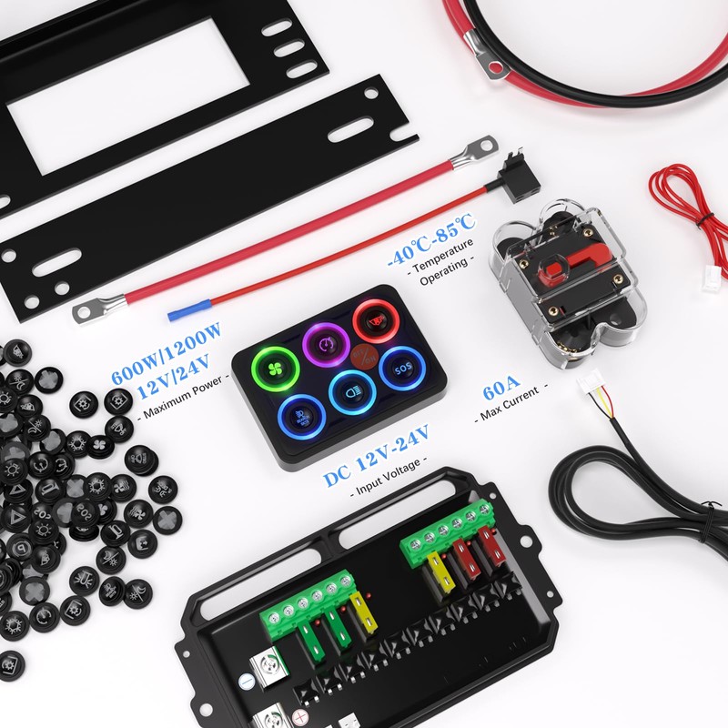 MaySpare Switch Panel Upgraded Multicolored Toggle Momentary Pulse Switch Panel,Electronic