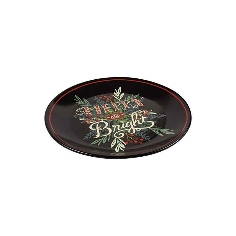 Primitives By Kathy 108259 Merry and Bright Plate, 12-inch Diameter,