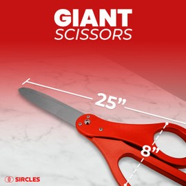 SIRCLES SIRCLES Grand Opening Ribbon Cutting Ceremony Kit - 25" Giant Scissors, 5yd of 4" Wide Ribbon, 10ft Banner, 8 Red & 8 White Balloons, 19 ft Banner Rope, 2 Rolls Balloon Ribbon - Grand Opening Kit