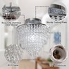 FRIXCHUR 11.8" Crystal Chandelier Chrome Flush Mount Ceiling Light 5