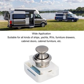 Push Button Lock Zip Lock Push Button Latch Cabinet Catch Door Knob Universal for Yacht Motorhome Camper Caravan