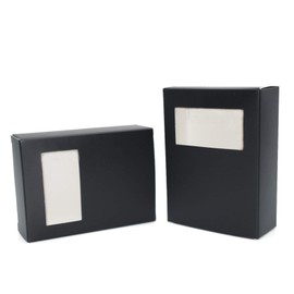 Rectangle Soap Packaging Boxes with Open Window for Homemade Soap, Black, 50pcs