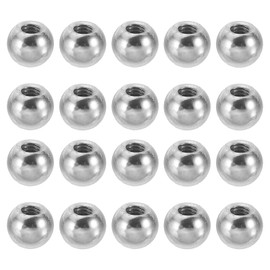 PATIKIL M4 x 9mm Ball Nuts Knob, 30 Pack Steel Drilling Ball Caps Blind Hole Handle Nut Decoration for Furniture Lamp or DIY Project, Silver Tone