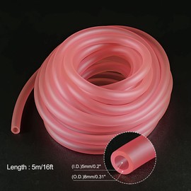 MECCANIXITY PVC Petrol Fuel Line Hose 3/16" x 5/16" 16ft Pink for Chainsaws Lawn Mower String Trimmer Blowers Small Engines