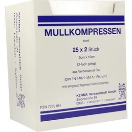 MULLKOMPRESSEN 10 x 10 cm Sterile Pack of 12 BW Pack of 25 x 2