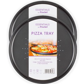 KasaBona Bakeware Set Non Stick Baking Roasting Cooking Oven Trays Sheets 2 Piece Pizza Tray Set