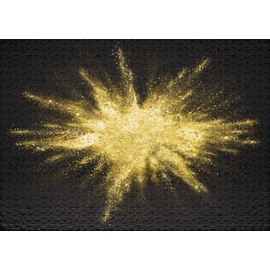 Ulmer Puzzleschmiede - Puzzle "Gold Rush" - Impulsive Gold Puzzle Motif with 1000 Pieces - Golden Star on Black Background - Creative Idea as Impossible Puzzle in Gold - Puzzle Made in Germany