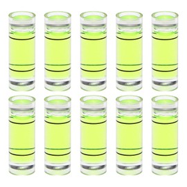 HARFINGTON 10pcs Cylindrical Bubble Level 8x23mm Mini Bullseye Spirit Levels for Leveling Camera Tripod Telescope Workshop Turntable Pictures Frame, Green