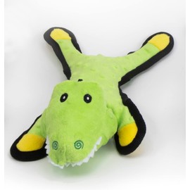 Steel Dog Bumpy Gator Squeaker Dog Toy, Stuffed Animal Toys for Dogs, Tennis Ball Head, Knotted Rope in Body, Tough and Durable Dog Chew Toys for Small, Medium, Large Breed