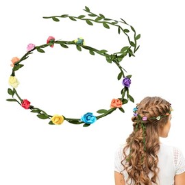 hongliang 16 PCS Flower Crown Headbands,Boho Floral Wreath for Women,Fairy Crowns for Tea Parties, Luau, Weddings & Fairy Party Favors