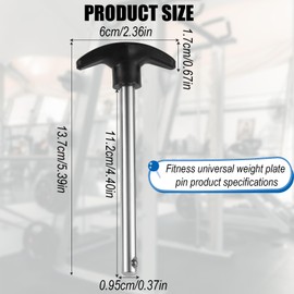 Crescent-Shaped Weight Stack Pin, Pin Tensile 3/8 Inch Diameter 4.4 Inch Locking Space Heavy-Duty Gym Drop Set Dropset Pin Weight Plate Selector Pin Extender for Home Gym Exercise Machine Accessories