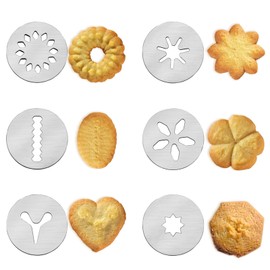 6 PCS Cookie Press Set for OXO Good Grips - Cookie Press Discs, Metal Cookie Mold Disc, Stainless Steel Cookie Stencils, Cookie Press for Baking Accessories, for DIY Biscuit Maker and Decoration
