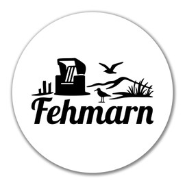 Huuraa Sticker Fehmarn Beach Motif Gift 10 cm Sticker Fehmarn Gift Idea