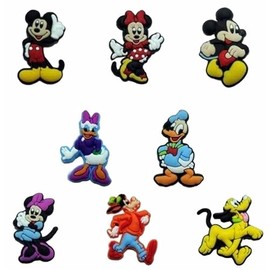 Mickey Cartoon Mouse and Friends Standing 1 Inch Tall Set of 8 Mini PVC Magnets