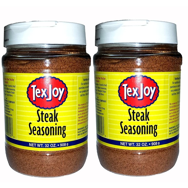 TexJoy Steak Seasoning Original Recipe 32oz 2-Pack (64 Total Ounces, 4 Pounds of Goodness)