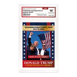 ASVP Shop Trump Trading Card - Assasination Attempt- Gem 10 Graded - Trump Collectible Card - Trump Gifts - Trump 2024 - Make America Great Again