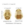 4 Pcs 1/2" MNPT x 1/2" FNPT Thread Brass Hex