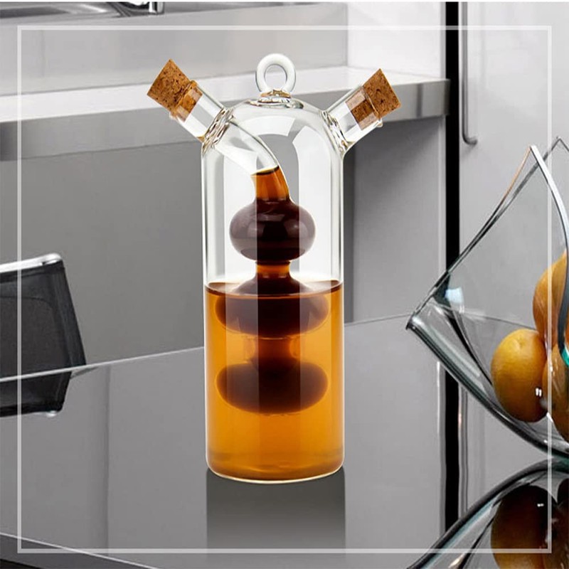 HOUNKUI 2 in 1 Olive Oil and Vinegar Dispenser, Multifunctional