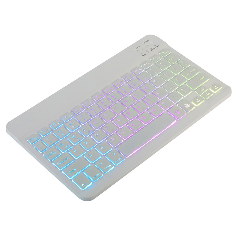 10 inch Wireless BT Keyboard Ultra-thin Rechargeable BT Keyboard Three-system