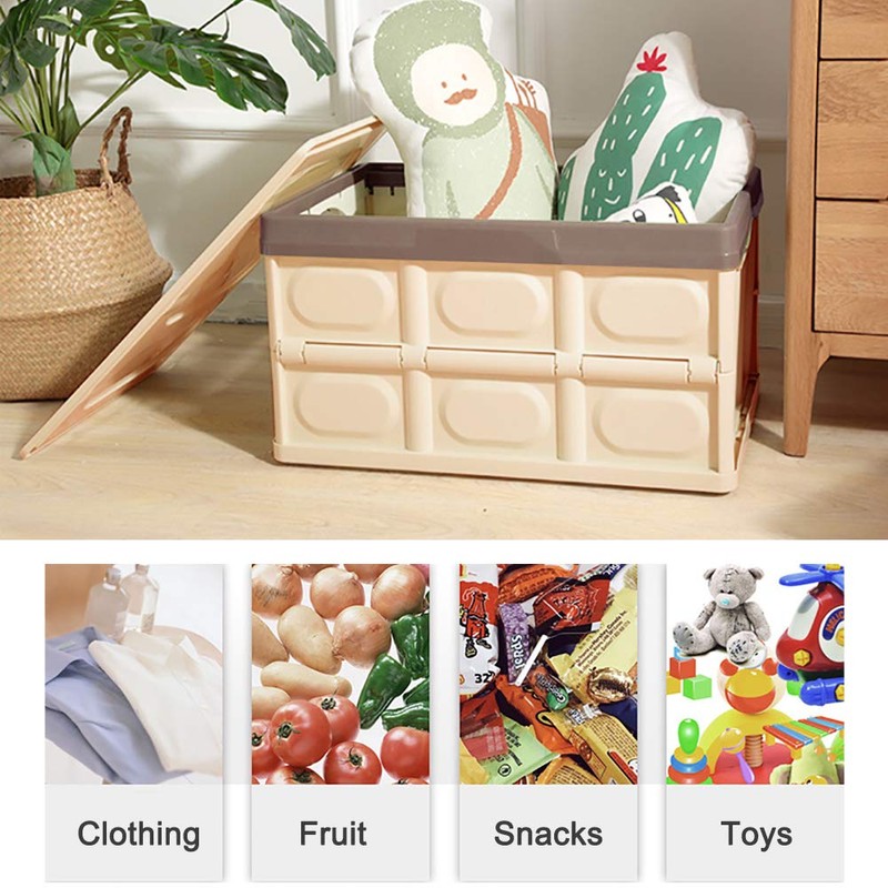 jocabo Collapsible Storage Box with lid 30L Lidded Storage Bin