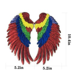7 Pair of Sequin Wings Set 7 Colors Sequin Angel Wings Iron On Patches Embroidered Applique for DIY Kids Girl Women Clothes Jackets Backpack Jeans Dress Decoration Accessory