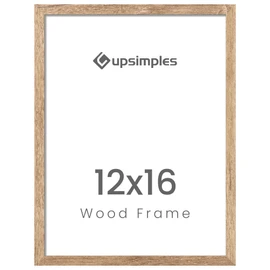 upsimples 12x16 Picture Frame, Wall Gallery Photo Frames with Engineered Wood, Rustic Brown 1 Pack