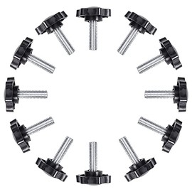 INCREWAY 12pcs M8x25mm Plum Blossom Shape Threaded Knurled Thumbscrew Grip Knobs Thumb Screw