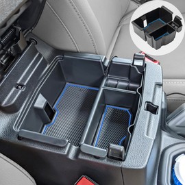 EDBETOS Compatible with Center Console Organizer Tray Wrangler JL/JLU 2018 2019 2020 2021 and Gladiator JT Truck 2020 2021 Insert Armrest Accessories - Won't Covers The Light Inside (Blue Trim)