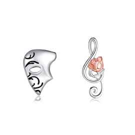 Phantom of the Opera Earrings Sterling Silver Phantom of the Opera Mask Stud Earrings Jewellery Valentine's Day Gifts for Women Theater Actors