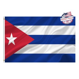 Mosprovie Republic of Cuba Cuban Flag 4x6 Outdoor Double Sided- Heavy Duty 3ply Cuban National Flags Super Durable Flags 4 Rows Stitched Edge Canvas Header with 2 Brass Grommets