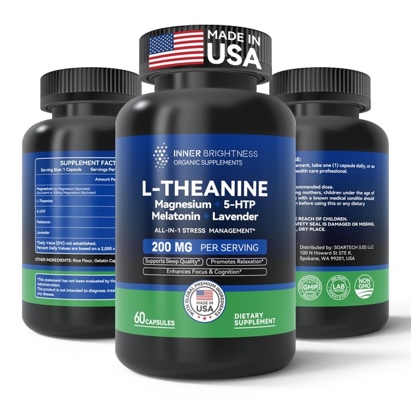 Inner Brightness Inner Brightness L Theanine 200mg, Magnesium, 5-HTP &