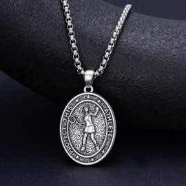 MEIDERBO Tennis Necklace for Women S925 Sterling Silver Tennis Racket Pendant Necklace Sports Necklace Jewelry for Birthday Anniversary Day Christmas with 22"+2" Chain