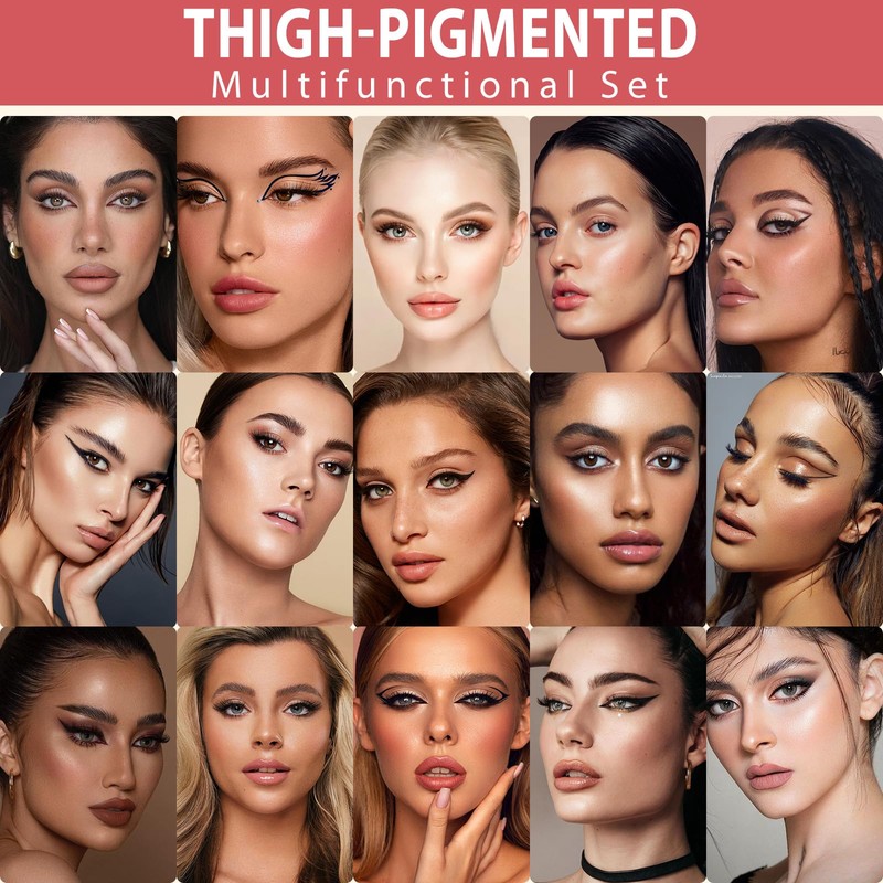 Eyebrow Pencil Kit, with Microblading Eyebrow Pen, Eyebrow Gel, Eyeliner,