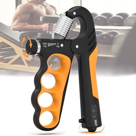 Kit Fortalecedor Agarre Mano 5 en 1 con Contador | 5 herramientas profesionales para fortalecer agarre, dedos y muñeca. Ideal para deporte, fisioterap
