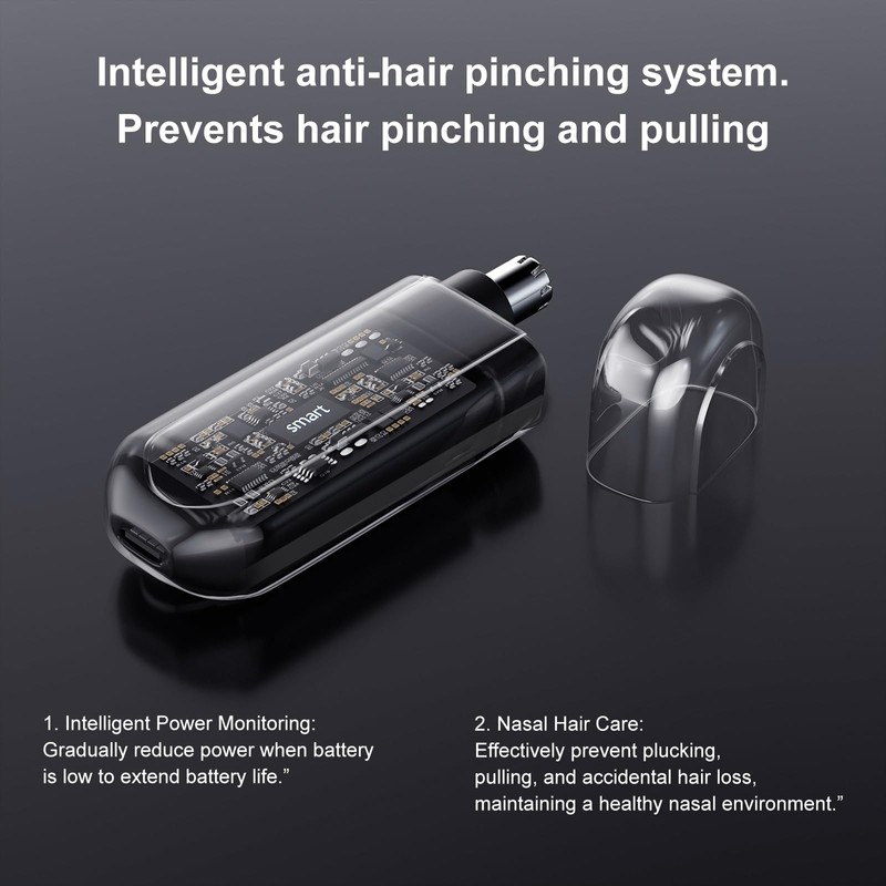 Waterproof Rechargeable Ear and Nose Hair Trimmer for Men, Painless