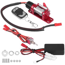 Sarini RC Winch 1/10 Scale Crawler Winch Trailer Model Cars Vehicle Wireless Metal Winch Remote Control Kit Simulation Car Winch 1:10 Accessories Controller