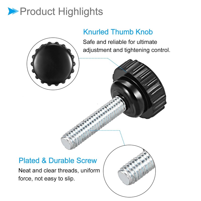 CoCud Knurling Clamp Knob M6 x 25mm Male Thread 21mm