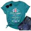 Happy Easter Cute Women's Cotton Sleeveless T-Shirts with Easter Bunny