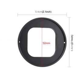 PULUZ 52mm UV Lens Filter Adapter Ring for GoPro Hero 12/11/10/9 Black with Lens Cap (Black)