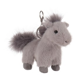 Apricot Lamb Wild Horse Soft Cuddly Keychain, Plush Toys Stuffed Keychain for Kids’ Backpack, Purse, 5.2 Inches (Gray)