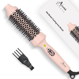 Aima Beauty 1.3"/35mm Negative Ionic Thermal Heated Straightening Brush   Brush One Step Hair Styler Comfort Salon Hairwaver Pink Hair Crimper Curling Irons Curly Iron Curling Tool straightener hair  rotating  brush  boys  original iron hair crimper - Co