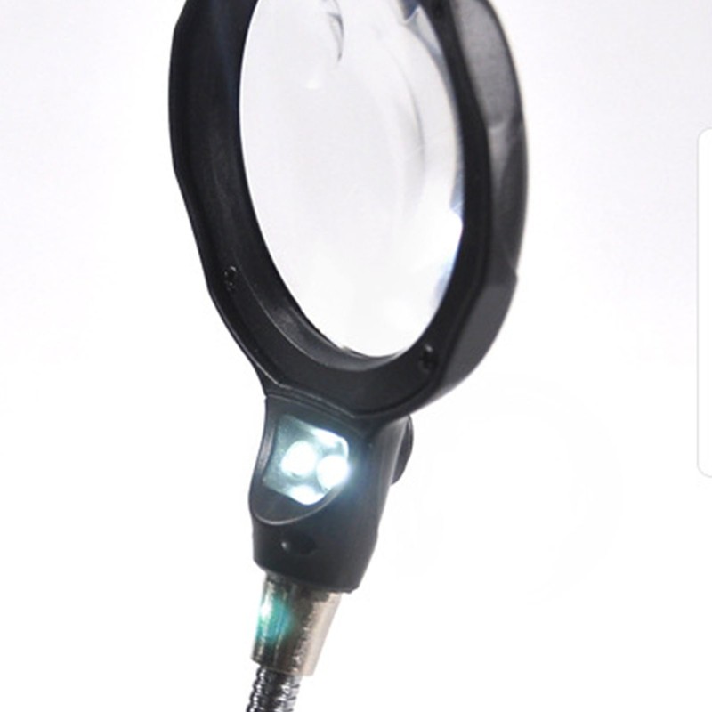 Magnifying Glass Soldering Station LED Lamp Magnifier with Auxiliary Clips